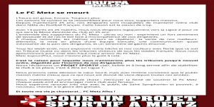[Metz] Mise en sommeil de la Gruppa Metz